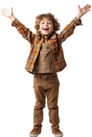 AI generated Young Boy Celebrating on a Transparent Background png