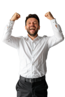 AI generated A Happy Businessman Celebrating isolated on a transparent background png