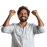 AI generated A Happy Man Celebrating isolated on a transparent background png