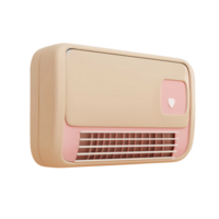 AI generated 3D render clay style ,air conditioner pastel color. png