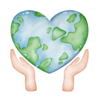 Illustration of hands holding the earth png