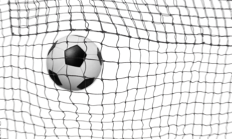 soccer ball in the middle of the net PNG transparent