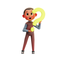 3d illustration Kid Asking Questions png