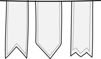 mano dibujado bandera etiqueta etiqueta ilustración en transparente antecedentes. png