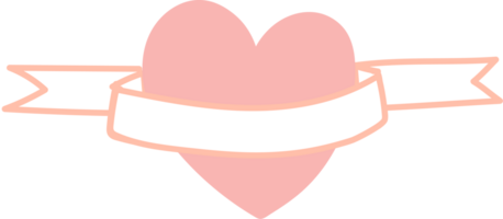 Hand drawn heart illustration on transparent background. png