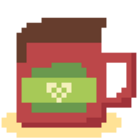 Cute pixel beverage with Christmas theme. png