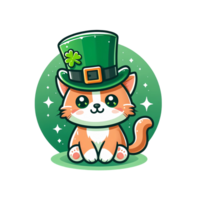 ai généré le ronronner parfaitement charmant lutin-chat capricieux félin fête de st patrick journée png