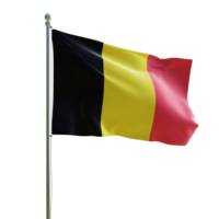 Belgium realistic 3d flag with pole png