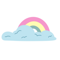 mignonne arc en ciel avec nuage illustration png