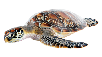 AI generated Sea turtle swimming in its natural habitat, a silent plea for ocean conservation and protection, isolated on transparent background png