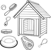 Vector Illustration of Dog Care Related Objects