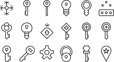 key icons set, vector illustration