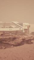 Martian colony base and rover on Mars planet video