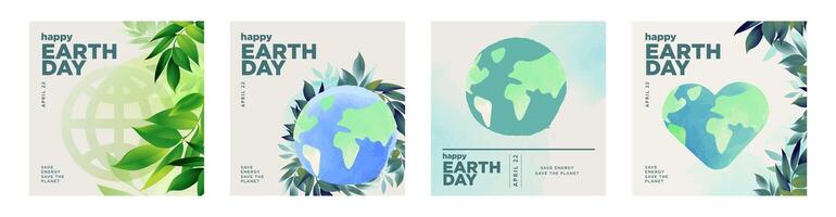 Earth day illustration set. Vector concepts for graphic and web design, business presentation, marketing and print material, social media.