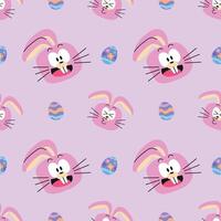 FUNNY EASTER BUNNY AND EGG SEAMLESS PATTERN vector