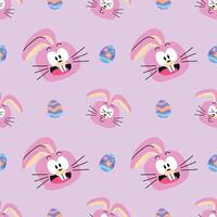 FUNNY EASTER BUNNY AND EGG SEAMLESS PATTERN vector