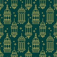 VARIOUS ISLAMIC LANTERN SEAMLESS PATTERN vector