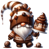 ai genererad choklad tema fantasi gnome illustration png