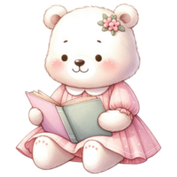AI generated Watercolor Cute Teddy Bear. png