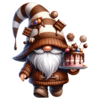 ai genererad choklad tema fantasi gnome illustration png