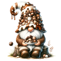 ai gegenereerd chocola themed fantasie gnoom illustratie png