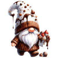 ai genererad choklad tema fantasi gnome illustration png