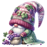 AI generated Fantasy Grape Gnome Character Illustration png