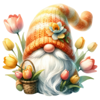 ai gegenereerd tulp themed gnoom karakter kunst png