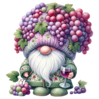 ai généré fantaisie grain de raisin gnome personnage illustration png