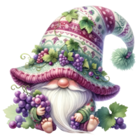 AI generated Fantasy Grape Gnome Character Illustration png