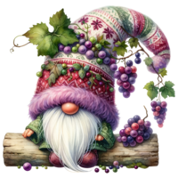 AI generated Fantasy Grape Gnome Character Illustration png