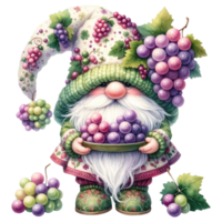 AI generated Fantasy Grape Gnome Character Illustration png