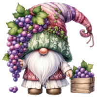 AI generated Fantasy Grape Gnome Character Illustration png