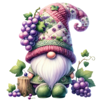 ai généré fantaisie grain de raisin gnome personnage illustration png