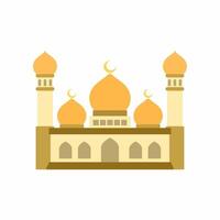 Mosque vector icon. Colored mosque icon for sign, symbol or decoration. Mosque for ramadan celebration or islamic design. Muslim worship building icon illustration