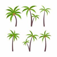 Coconut tree icon vector illustration. Vector icon of palm tree for graphic resource. Coconut palm tree for seascape, beach, desert and landscape