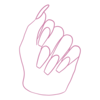 un rosado línea Arte de un mujer mano png