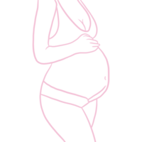 Woman's Belly with Pregnancy Line Art png