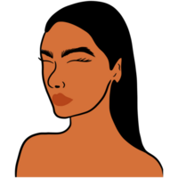 Tanned Skin Woman's Face Portrait png