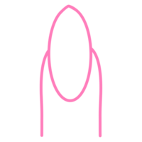 Pink Almond Nail Shape Outline png