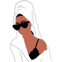 Frau mit Haar Handtuch png