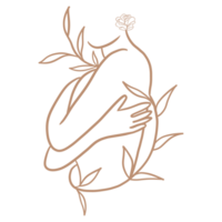 Feminine Woman's Body Line Art png