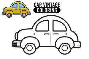 Coloring Page Outline Of cartoon car city. Professional transport. Coloring Book for kids. outline vector illustration isolated on white