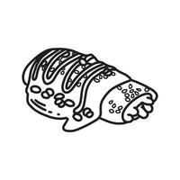 Outline Handdrawn Mexican cuisine illustration Line Art Cartoon vector