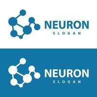 Neuron logo simple design network cel technology particles template Illustration vector