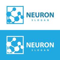 Neuron logo simple design network cel technology particles template Illustration vector