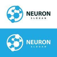 Neuron logo simple design network cel technology particles template Illustration vector