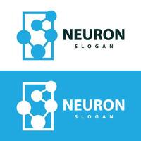 Neuron logo simple design network cel technology particles template Illustration vector