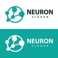 Neuron logo simple design network cel technology particles template Illustration vector