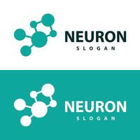 Neuron logo simple design network cel technology particles template Illustration vector